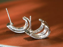 Load image into Gallery viewer, LUOWEND 18K White Gold Natural Diamond Earrings for Women
