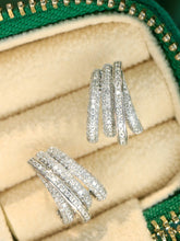 Load image into Gallery viewer, LUOWEND 18K White Gold Natural Diamond Earrings for Women
