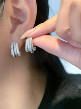 Load image into Gallery viewer, LUOWEND 18K White Gold Natural Diamond Earrings for Women
