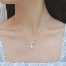 Load image into Gallery viewer, LUOWEND 18K White Gold Real Natural Diamond Pendant Necklace for Women
