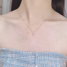 Load image into Gallery viewer, LUOWEND 18K White Gold Real Natural Diamond Pendant Necklace for Women
