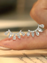 Load image into Gallery viewer, LUOWEND 18K White Gold Natural Diamond Stud Earrings for Women
