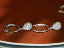Load image into Gallery viewer, LUOWEND 18K White Gold Natural Diamond Hoop Earrings for Women
