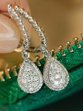 Load image into Gallery viewer, LUOWEND 18K White Gold Natural Diamond Hoop Earrings for Women

