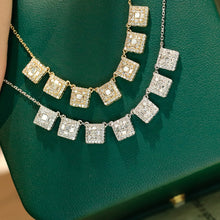 Load image into Gallery viewer, LUOWEND 18K White/Yellow Gold Natural Diamond Necklace for Women
