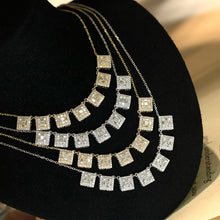 Load image into Gallery viewer, LUOWEND 18K White/Yellow Gold Natural Diamond Necklace for Women
