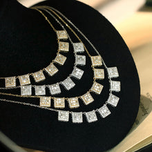 Load image into Gallery viewer, LUOWEND 18K White/Yellow Gold Natural Diamond Necklace for Women
