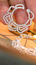 Load image into Gallery viewer, LUOWEND 18K White Gold Natural Diamond Drop Earrings for Women
