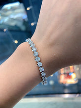 Load image into Gallery viewer, LUOWEND 18K White Gold Natural Diamond Bracelet for Women
