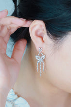 Load image into Gallery viewer, LUOWEND 18K White Gold Natural Diamond Earrings for Women
