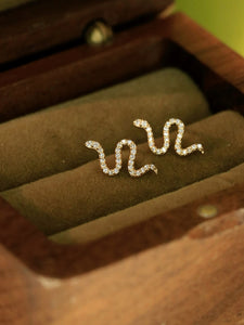 LUOWEND 18K White or Yellow Gold Natural Diamond Earrings for Women