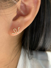 Load image into Gallery viewer, LUOWEND 18K White or Yellow Gold Natural Diamond Earrings for Women

