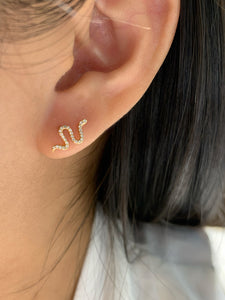 LUOWEND 18K White or Yellow Gold Natural Diamond Earrings for Women