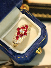Load image into Gallery viewer, LUOWEND 18K Yellow Gold Natural Ruby Ring for Women
