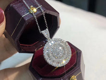 Load image into Gallery viewer, LUOWEND 18K White Gold Natural Diamond Necklace for Women
