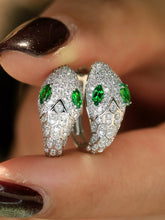 Load image into Gallery viewer, LUOWEND 18K White/Yellow Gold Natural Gemstone Earrings for Women
