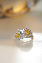 Load image into Gallery viewer, LUOWEND 18K White Gold Natural Yellow Diamond Ring for Women
