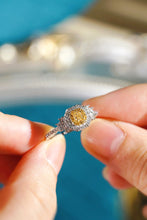 Load image into Gallery viewer, LUOWEND 18K White Gold Natural Yellow Diamond Ring for Women

