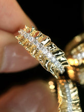 Load image into Gallery viewer, LUOWEND 18K Yellow Gold Natural Diamond Ring for Women
