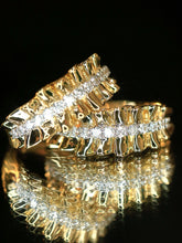 Load image into Gallery viewer, LUOWEND 18K Yellow Gold Natural Diamond Ring for Women
