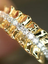 Load image into Gallery viewer, LUOWEND 18K Yellow Gold Natural Diamond Ring for Women
