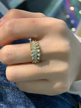 Load image into Gallery viewer, LUOWEND 18K Yellow Gold Natural Diamond Ring for Women
