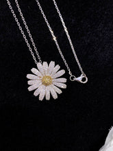 Load image into Gallery viewer, LUOWEND 18K White Gold Real Natural Yellow Diamond Necklace for Women
