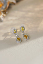 Load image into Gallery viewer, LUOWEND 18K White Gold Natural Yellow Diamond Earrings for Women
