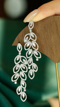 Load image into Gallery viewer, LUOWEND 18K White Gold Natural Diamond Drop Earrings for Women
