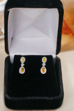Load image into Gallery viewer, LUOWEND 18K White Gold Natural Yellow Diamond Earrings for Women
