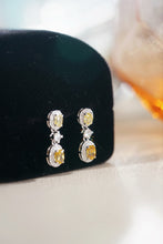 Load image into Gallery viewer, LUOWEND 18K White Gold Natural Yellow Diamond Earrings for Women

