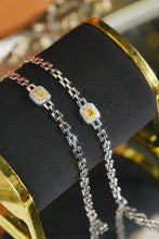 Load image into Gallery viewer, LUOWEND 18K White Gold Natural Yellow Diamond Bracelet for Women
