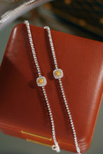 Load image into Gallery viewer, LUOWEND 18K White Gold Natural Yellow Diamond Bracelet for Women

