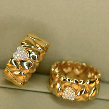 Load image into Gallery viewer, LUOWEND 18K Yellow Gold Natural Diamond Ring for Women
