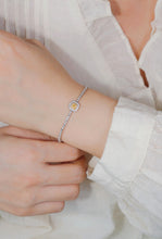 Load image into Gallery viewer, LUOWEND 18K White Gold Natural Yellow Diamond Bracelet for Women
