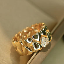 Load image into Gallery viewer, LUOWEND 18K Yellow Gold Natural Diamond Ring for Women
