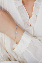 Load image into Gallery viewer, LUOWEND 18K White Gold Natural Yellow Diamond Bracelet for Women
