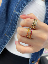 Load image into Gallery viewer, LUOWEND 18K Yellow Gold Natural Diamond Ring for Women
