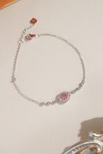 Load image into Gallery viewer, LUOWEND 18K White Gold Natural Pink Diamond Bracelet for Women

