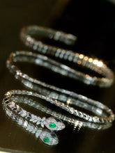 Load image into Gallery viewer, LUOWEND 18K White Gold Natural Emerald Necklace for Women
