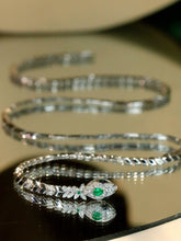 Load image into Gallery viewer, LUOWEND 18K White Gold Natural Emerald Necklace for Women
