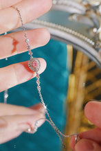 Load image into Gallery viewer, LUOWEND 18K White Gold Natural Pink Diamond Bracelet for Women
