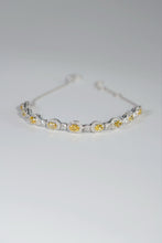 Load image into Gallery viewer, LUOWEND 18K White Gold Natural Yellow Diamond Bracelet for Women
