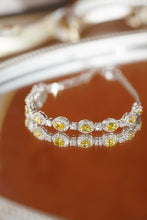Load image into Gallery viewer, LUOWEND 18K White Gold Natural Yellow Diamond Bracelet for Women
