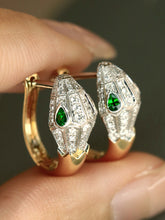 Load image into Gallery viewer, LUOWEND 18K White+Yellow Gold Natural Gemstone Earrings for Women
