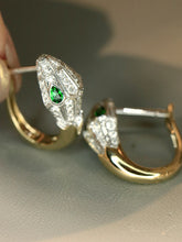Load image into Gallery viewer, LUOWEND 18K White+Yellow Gold Natural Gemstone Earrings for Women
