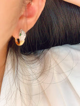 Load image into Gallery viewer, LUOWEND 18K White+Yellow Gold Natural Gemstone Earrings for Women
