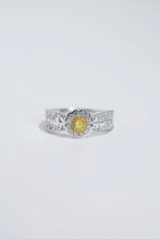 Load image into Gallery viewer, LUOWEND 18K White Gold Natural Yellow Diamond Ring for Women
