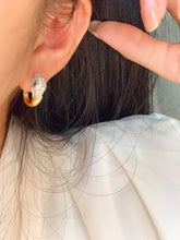 Load image into Gallery viewer, LUOWEND 18K White+Yellow Gold Natural Gemstone Earrings for Women
