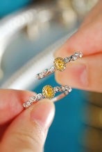 Load image into Gallery viewer, LUOWEND 18K White Gold Natural Yellow Diamond Ring for Women
